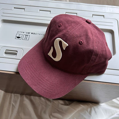 S Embroidered Retro Cap Hat