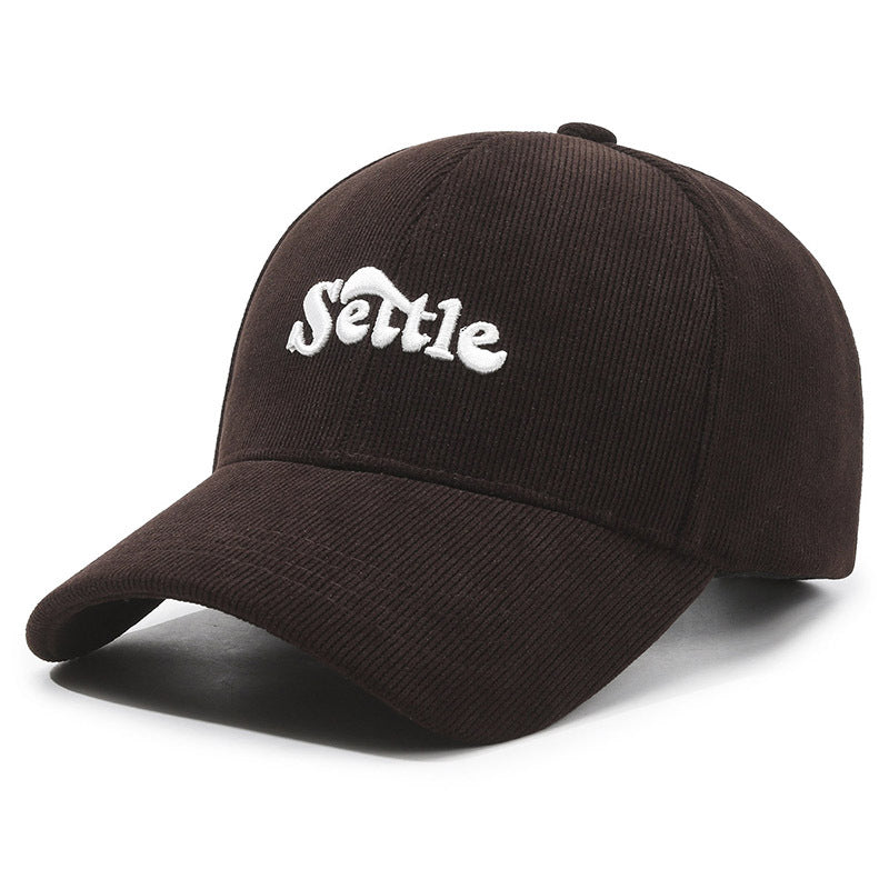 SETTLE Embroidered Corduroy Hip-Hop Cap Hat