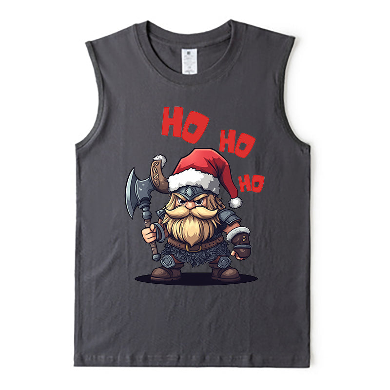 Viking Ho Ho Ho Men's Viking Warrior Print Tank Top