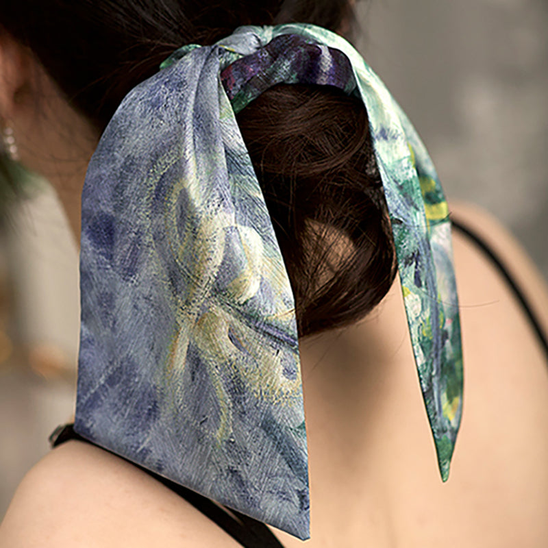 Monet-Inspired Satin Ribbon Hair Bands for the Art Lover