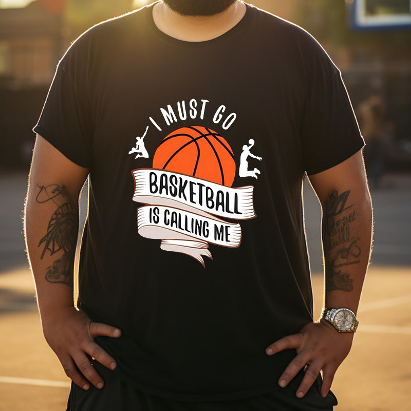 Baketball Lovers Hoops Calling Men's Black T-shirt