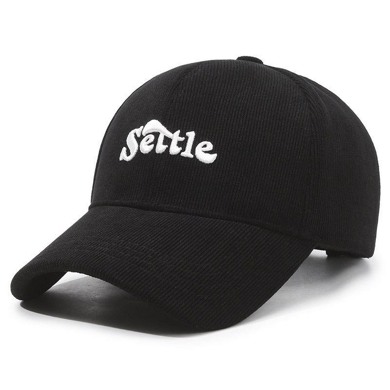 SETTLE Embroidered Corduroy Hip-Hop Cap Hat