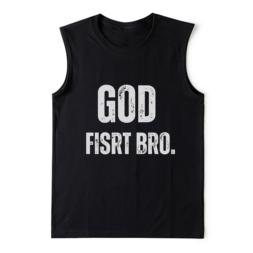 God First Bro Men's Cotton Tank Top