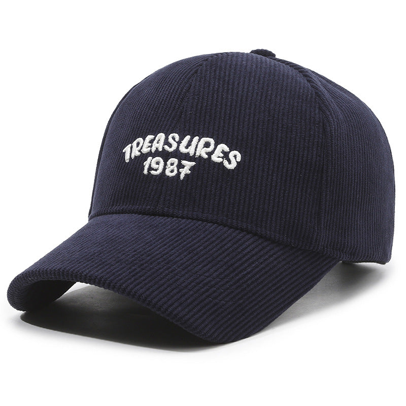 TREASURES Embroidered Corduroy Cap Hat