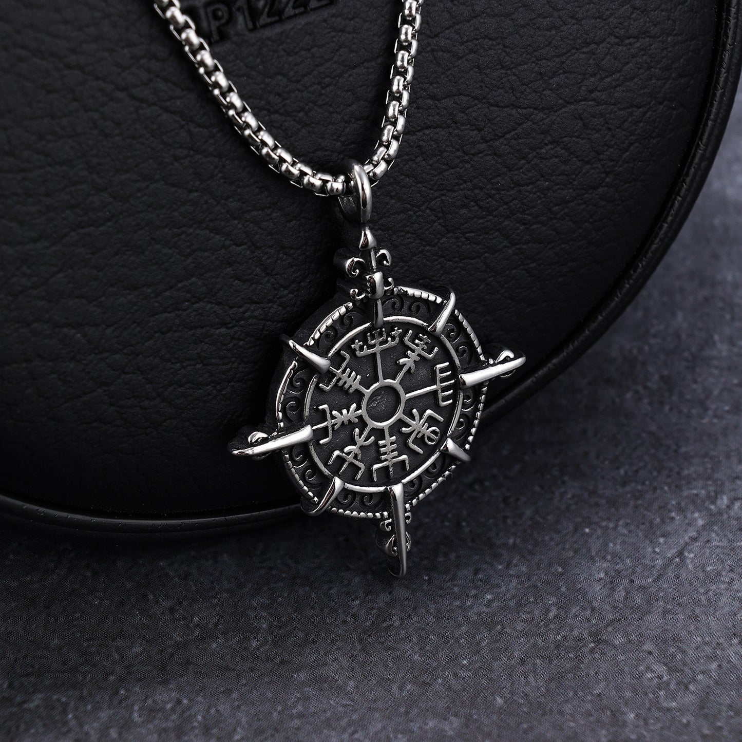 Retro Viking Rune Protection Pendant Stainless Steel Necklace