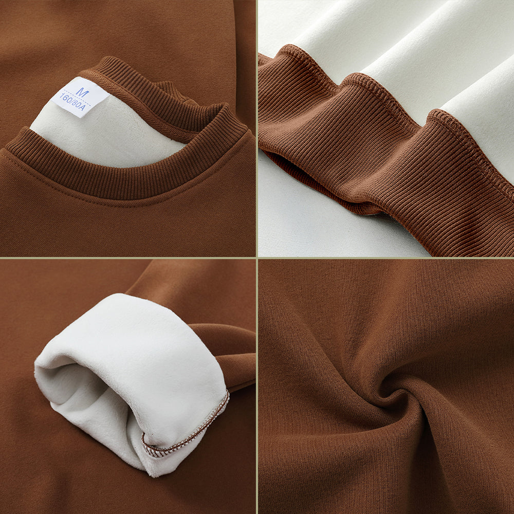 Coffee Color Men's Crew Neck Sweatshirts