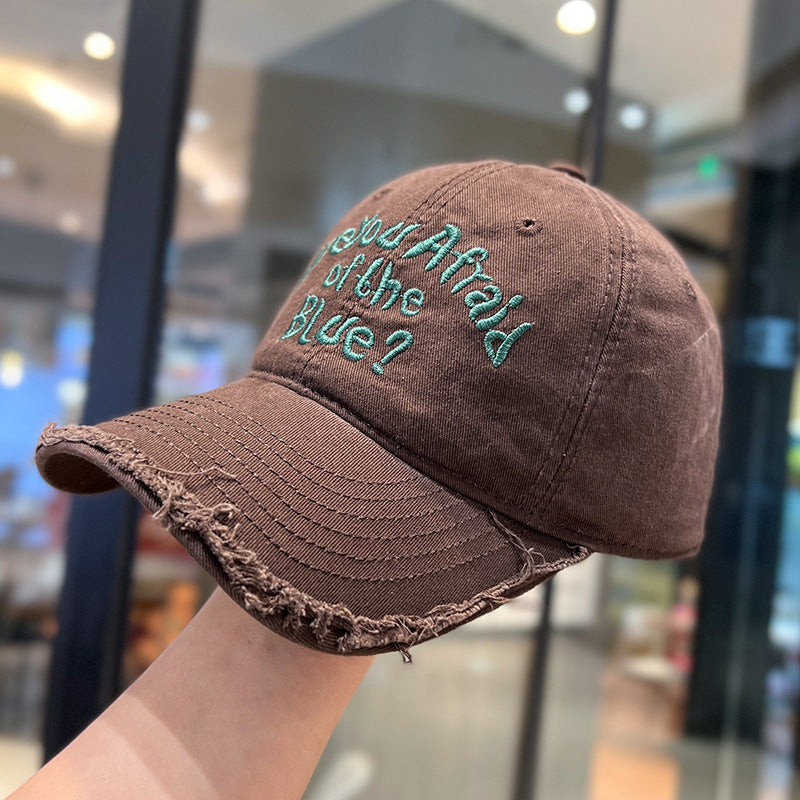 Retro Embroidered Ripped Cap Hat