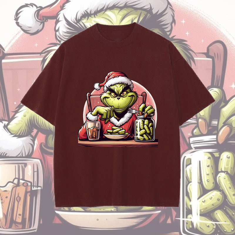 Unique Christmas Fashion Grinch Loves Pickles Men's T-Shirt