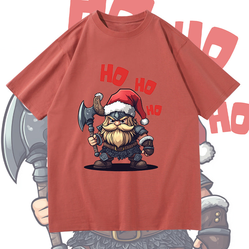 Viking HO HO HO Print Men's Xmas Print T-shirt