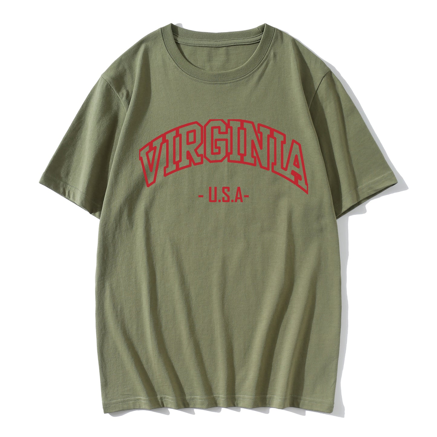 Virginian Printed Round Neck Short Sleeve T-Shirt