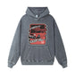 Heavyweight Stonewashed Distressed Hoodie with Car Print