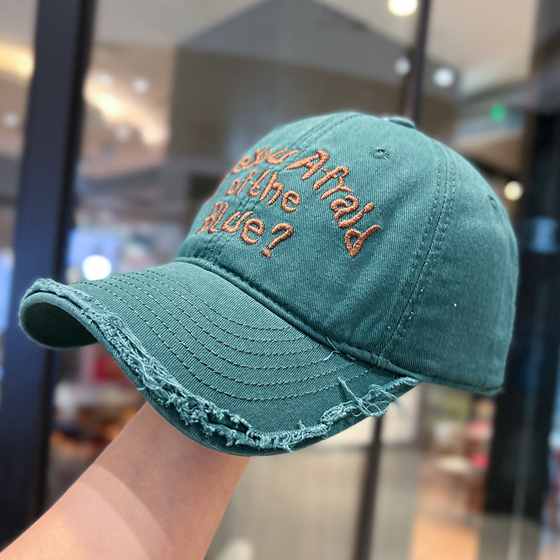 Retro Embroidered Ripped Cap Hat