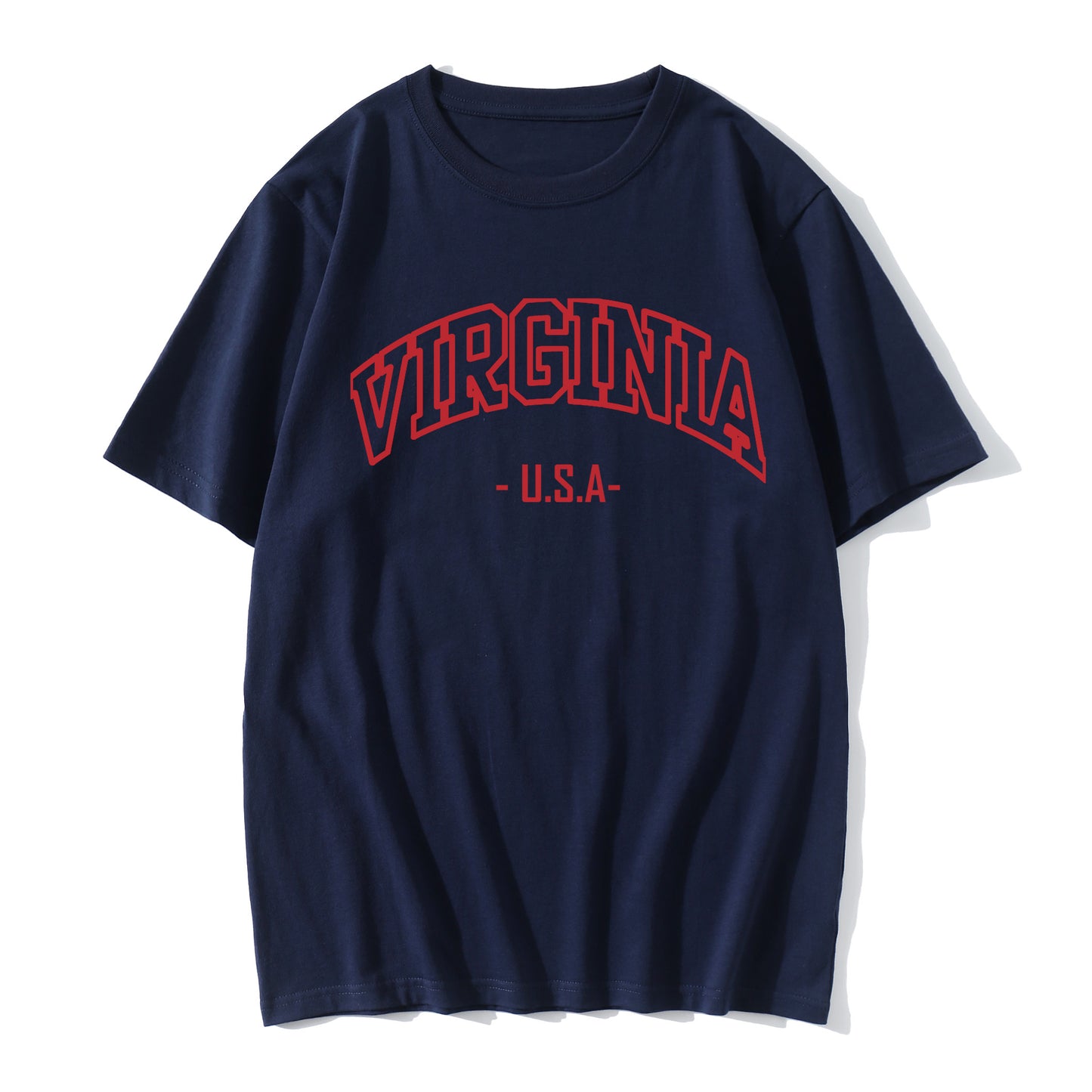 Virginian Printed Round Neck Short Sleeve T-Shirt