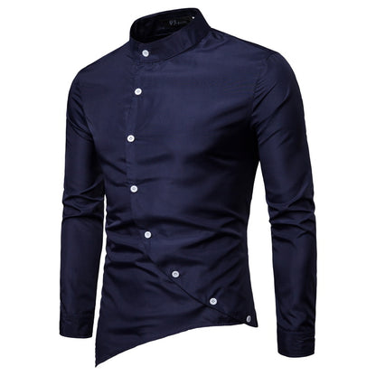 Long-sleeved Shirt With Lapel Print