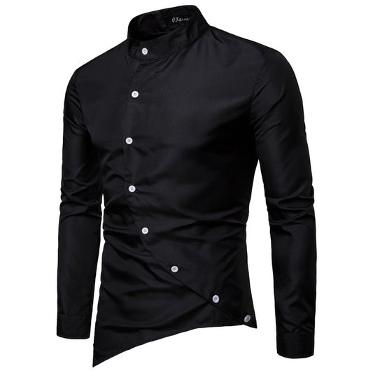 Long-sleeved Shirt With Lapel Print