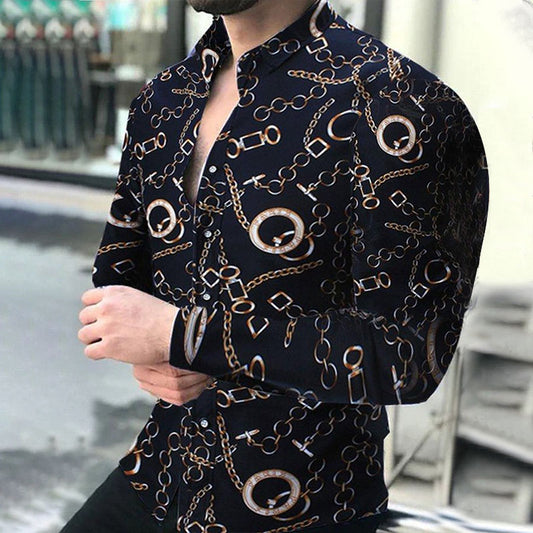 Casual Long-sleeved Printed Shirt