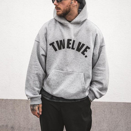 Alphabet TWELVE Graphic Print Men's Oversize Hoodie