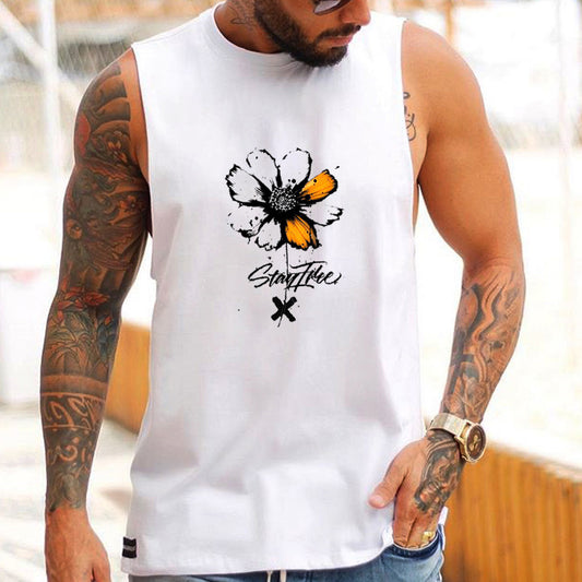 Trendy Personalized Print Sleeveless Casual Tank Top