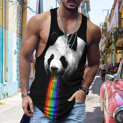 Street Trend Panda Print Casual Tank Top