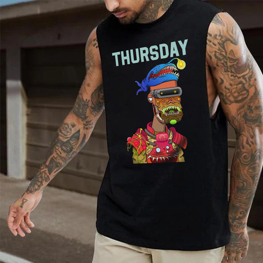 Thursday Alphabet Graphic Print Men's Tank Top