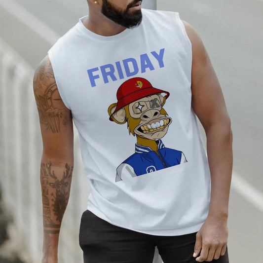 Friday Alphabet Graphic Print Men's Tank Top