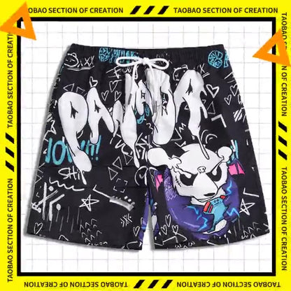 Men's beach pants loose casual cartoon printed shorts