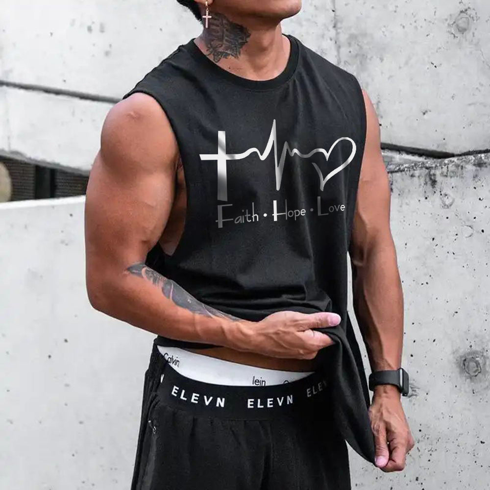 Faith Hope Love Men's Fashion Streetwear Tank Tops