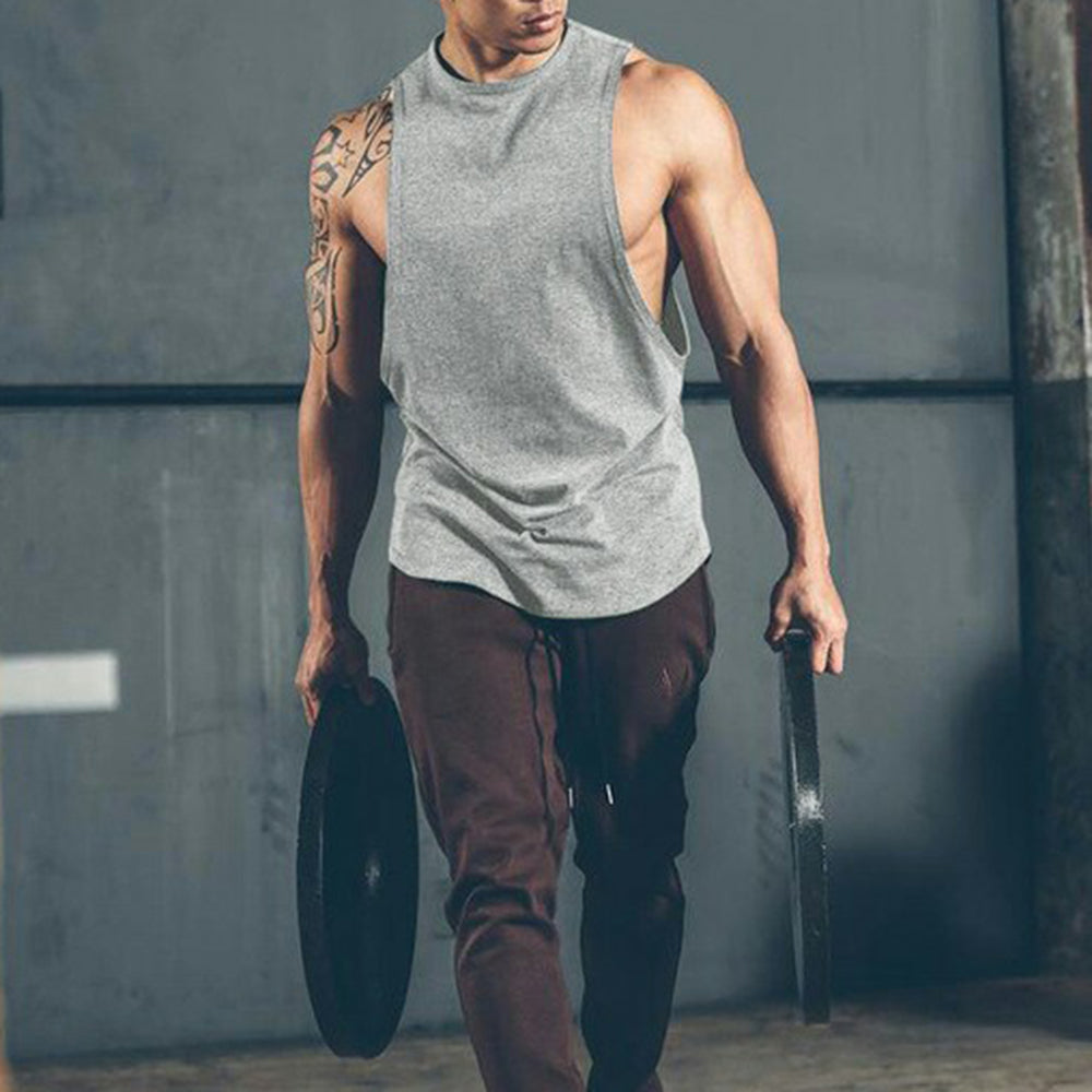 Plain Sports Fitness Loose Casual Men's Vest