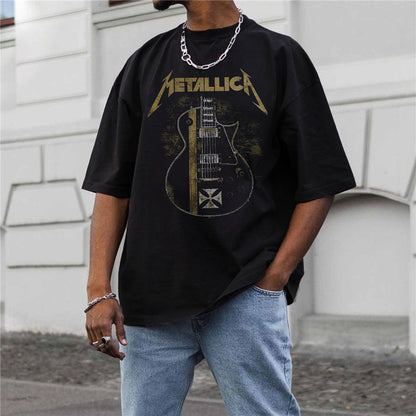 Vintage Band Print Casual Men's T-Shirt