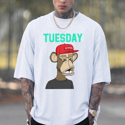 Tuesday Letters Graphic Print Men's T-Shirt