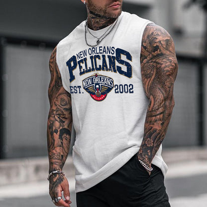 New Orleans Pelicans Men's Streetwear Tank Tops-C