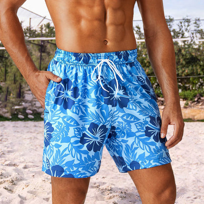 Loose Floral Print Casual Beach Vacation Men's Shorts