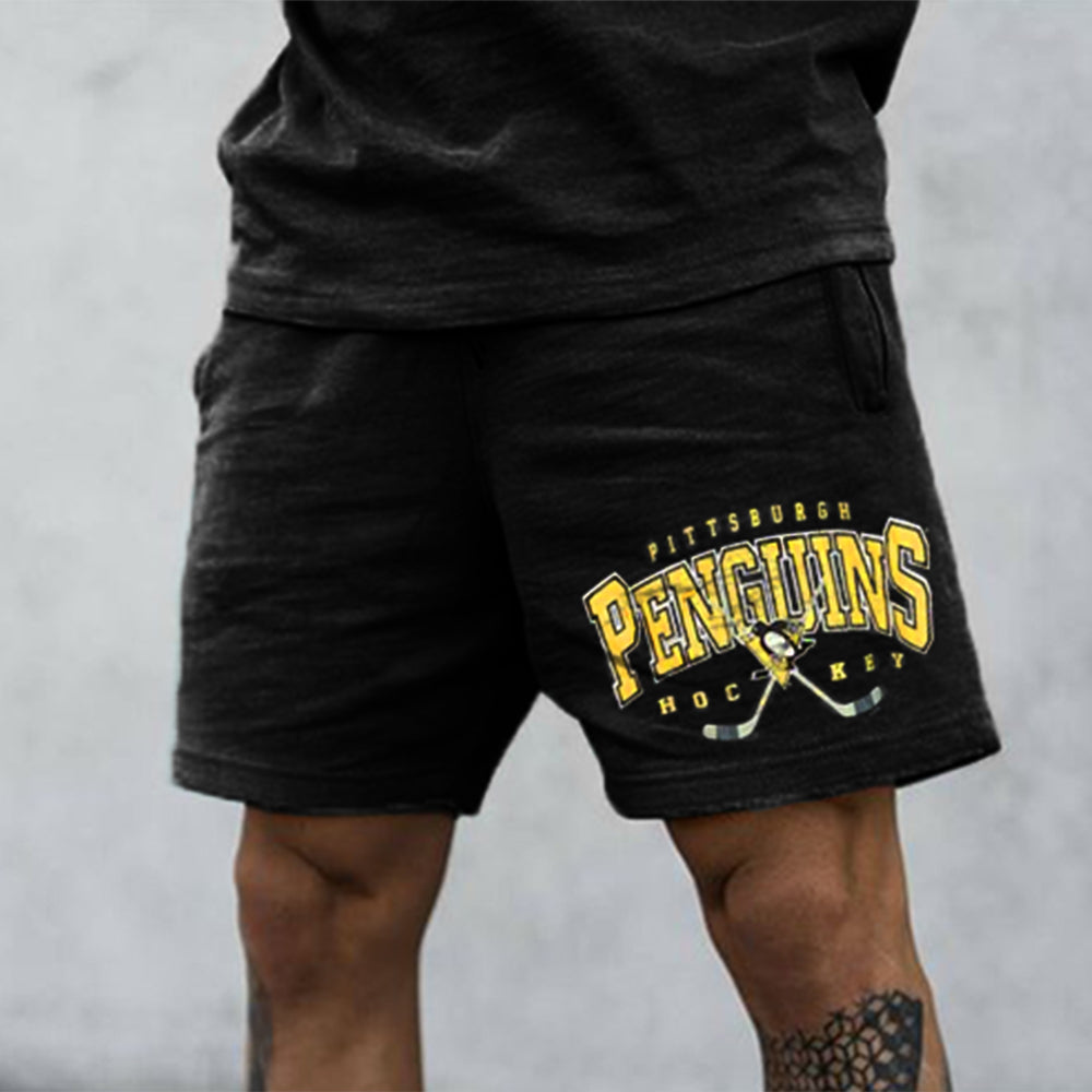 Pengiuns Men's Casual Drawstring Shorts