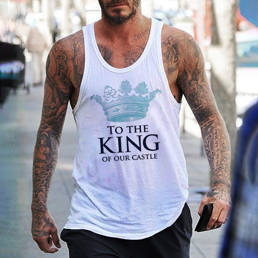 To The King Graphic Print Father's Day Casual Men's Tank Top