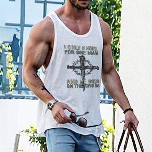 Men's Streetwear Cross Print Tank Top