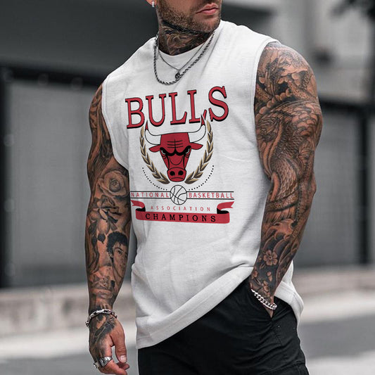 Chicago Bulls Men's Streetwear Tank Tops-C