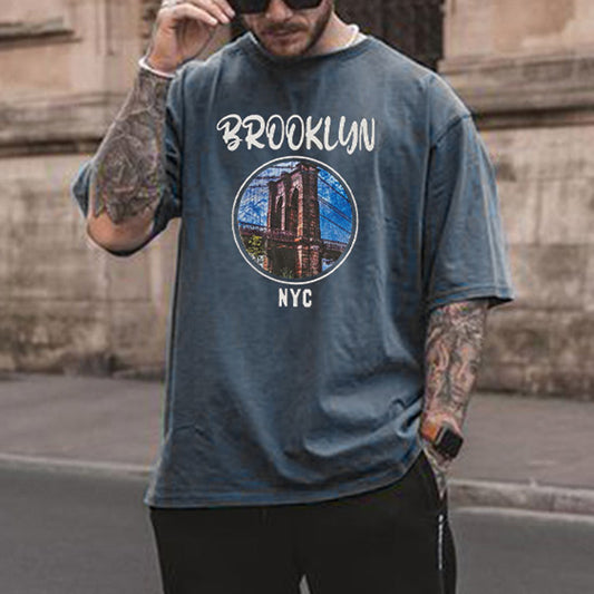 BROOKLYN Graphic Print Casual Men's T-Shirt