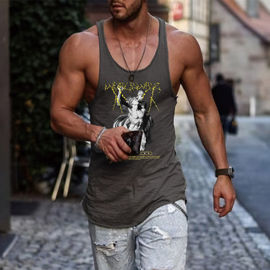 Graphic Print Loose Men's Tank Top