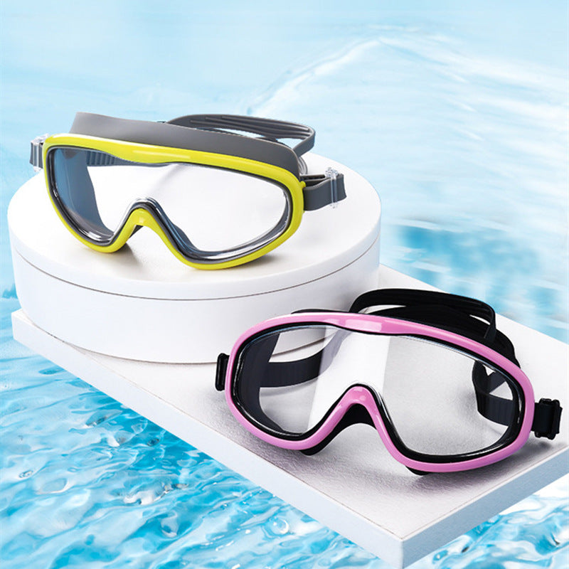 Anti-fog And Waterproof Large Frame Transparent Swimming Goggles