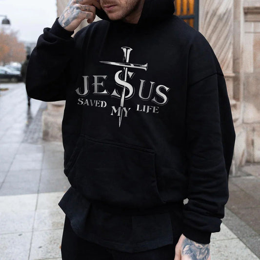 Jesus Save My Life Men's Casual Hoodies