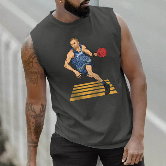 Fun Personality Graphic Print Sports Casual Men's Tank Top