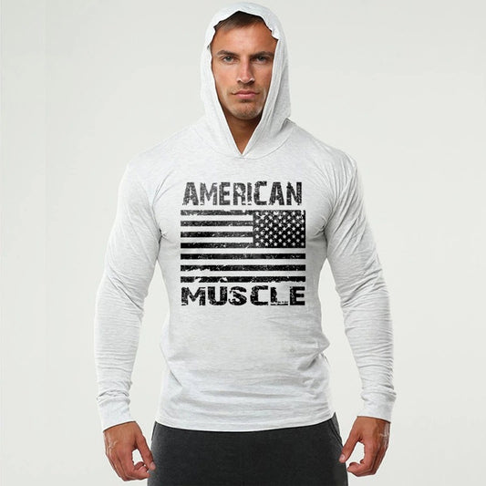 Sports Fitness Graphic Print Casual Men's Long Sleeve T-Shirt