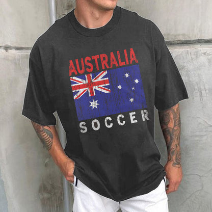 Australia Soccer Men's Streetwear Short Sleeve T-Shirts