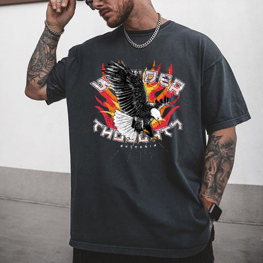 Eagle Statement Graphic Print Casual Men's T-Shirt