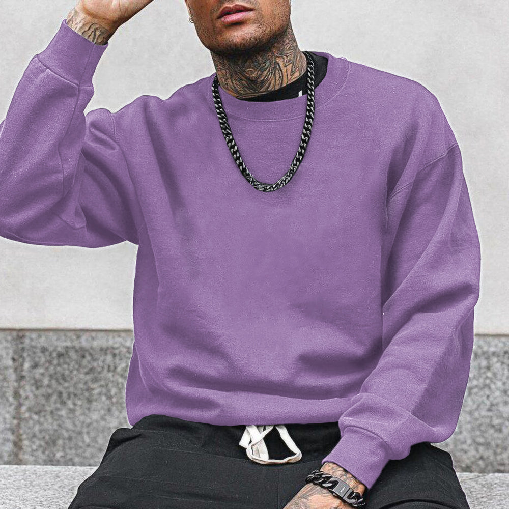 Men's Pure Color Crew Neck Sweatshirts