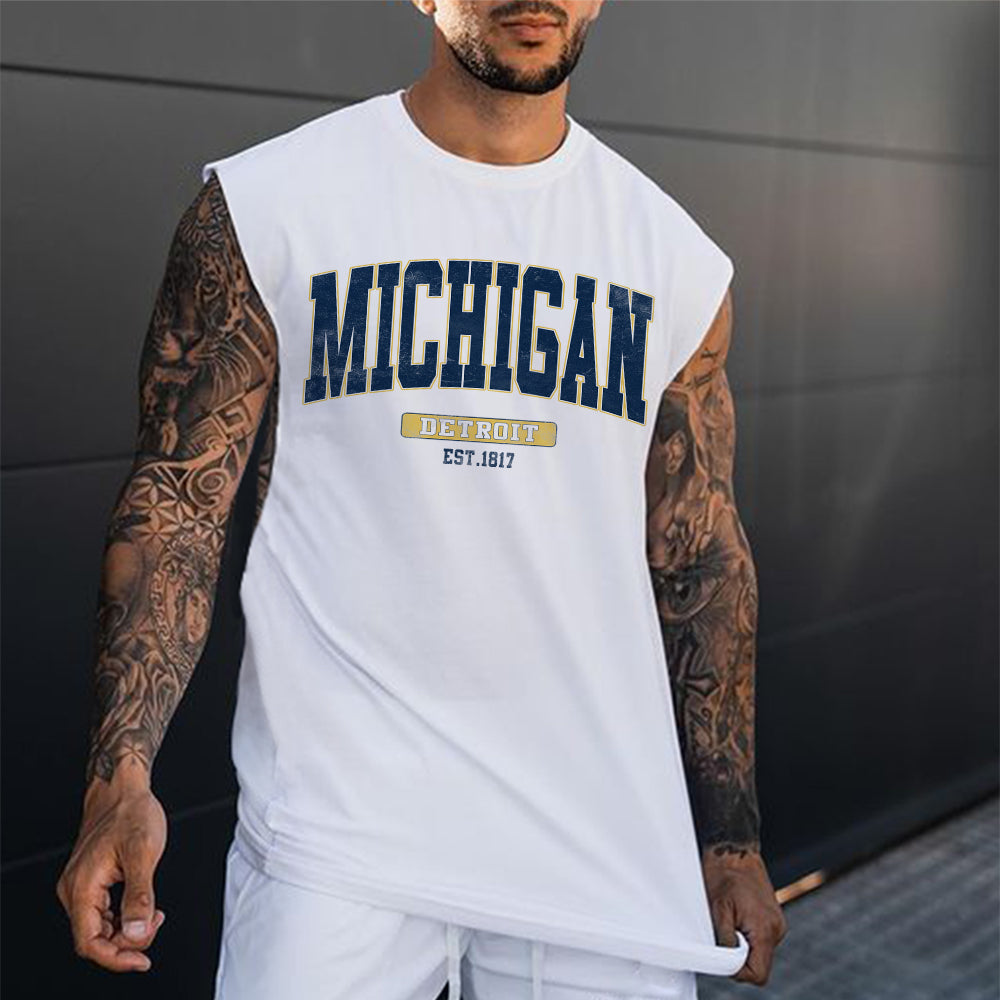 Michigan Men's Streetwear Casual Tank Top