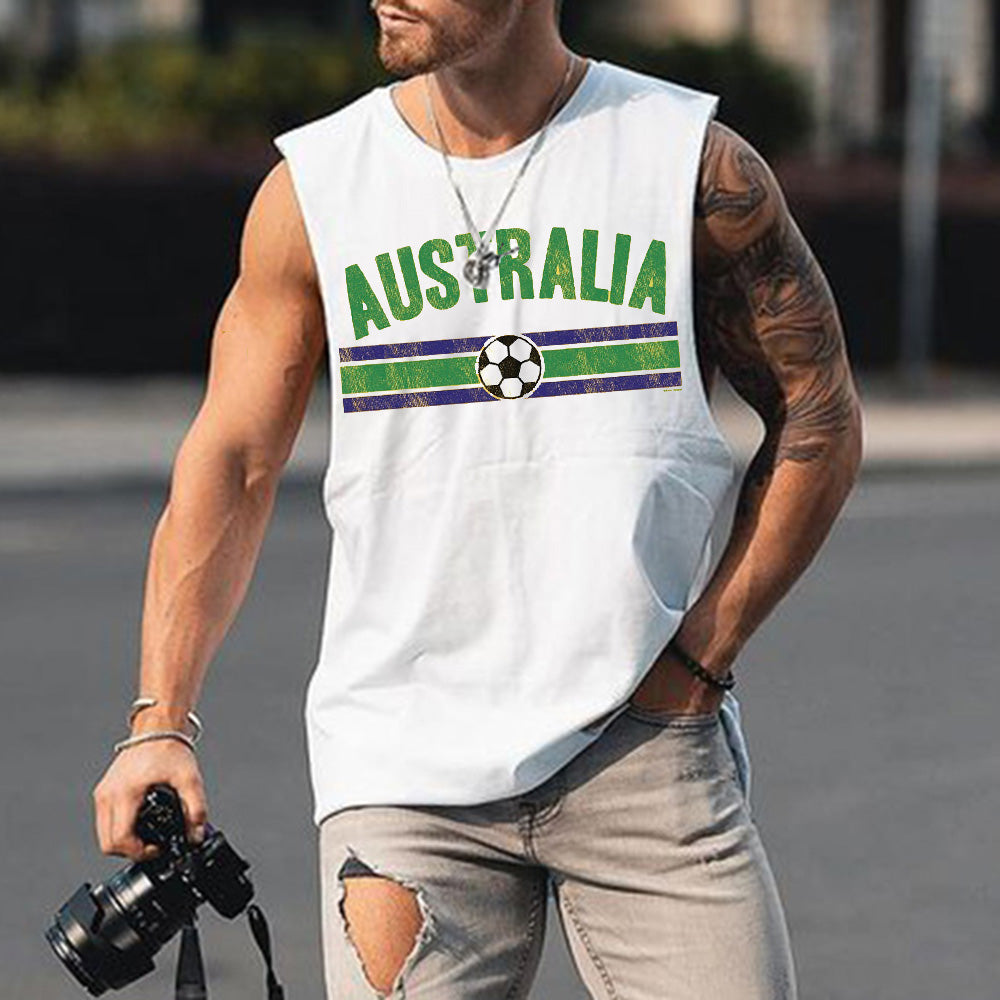 Australia Men's Soccer Sports Casual Vests