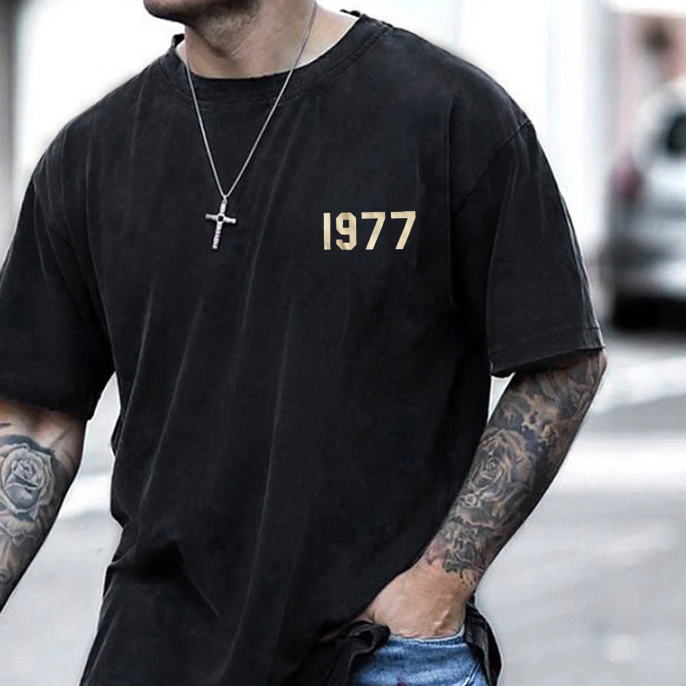 1977 Men's Stylish Round Neck T-Shirts