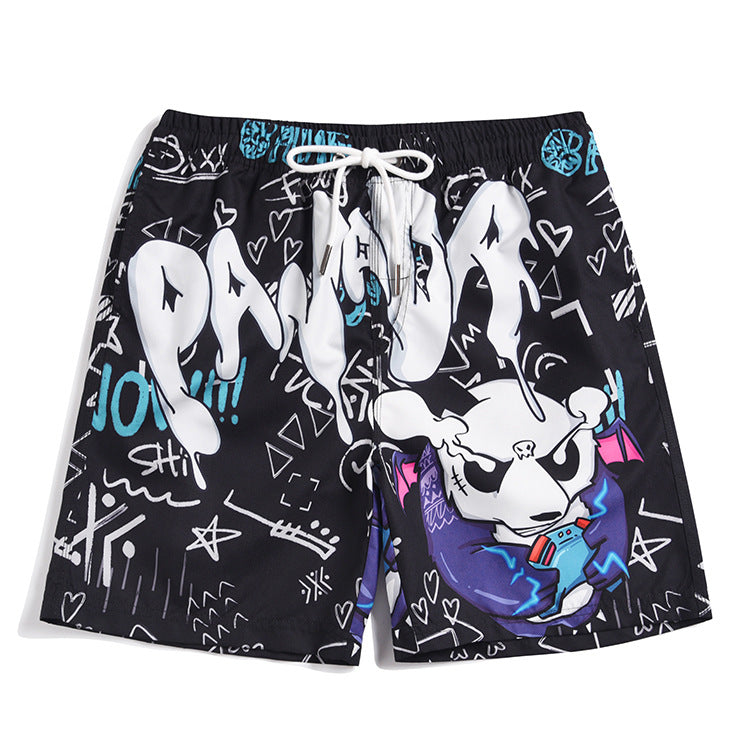 Men's beach pants loose casual cartoon printed shorts