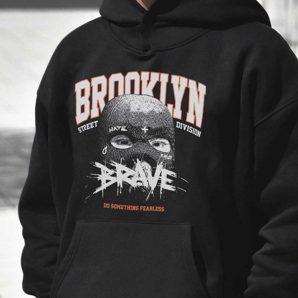 Brooklyn Street Division Brave Men's Fashion Fleeced hoodie 320g